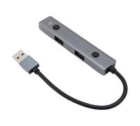 Denash AI USB Hub, Voice Control ChatGPT/DeepSeek, Aluminum Alloy 4 Port Hub with Real Time Translation for Laptop, Tablet
