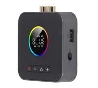 Denash Bluetooth 6.0 Transmitter Receiver Bluetooth Stereo Adapter with Digital Display 3.5mm AUX Support USB Flash Drive for TV Home Stereo Wired Speakers