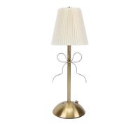 Denash Bow Table Lamp, Cute Decorative Rechargeable LED Desk Lamp with Fabric Shade and Iron Frame, for Bedroom Hotel Guesthouse (Yellow)
