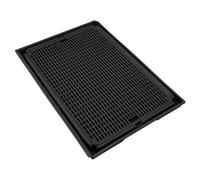 Denash Cat Litter Mat Practical Double Layer Easy Cleaning Anti Slip Bottom for Cat Litter Trapping Suitable for Various Boxes Plastic 16.14 X 11.02 X 0.79in (Black)