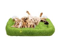 Denash Cat Window Perch, Solid Wood Frame Plush Climbing Pad for Cats with Strong Suction Cups, Space Saving Cat Wall Hammock Bed for Home