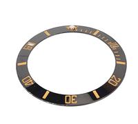 Denash Ceramic Clear Scale Luminous Bezel Insert Ring for Watch Protective Replacement with Adhesive, 40mm Size for Watch Dial Beauty (Gold Character Black Back)