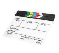 Denash Clap-stick Magnet Built-in Movie Clapperboard Easy-to-Eraser Chalk, 30x25CM Director Board Role Playing Camera Photography Prop (Colored whiteboard (PAV1))
