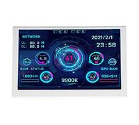 Denash Computer Temp Monitor, 5Inch IPS DIY Theme Computer Case Secondary Screen, 360 Degree Rotation Mini Screen, PC CPU GPU RAM Data Monitor