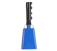 Denash Cow Bell Noise Maker Loud Cheering Hand Bell for Sporting Event - Metal Handle for Adults and Kids, Non Slip Handle for Football Games, 9.05 X 2.24 X 1.96 Inches (Blue)