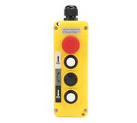 Denash Crane Push Button Switch, 3 Keys Rain Proof, Emergency Stop, Yellow