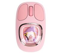 Denash Cute Wireless Mouse, Type C Rechargeable Bluetooth Mouse Silent Cordless Mouse with USB Receiver, Cartoon Mouse for Computer Laptop Desktop (Pink)