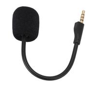 Denash Detachable Microphone Boom, 3.5mm Curved Plug Bendable Detachable Replacement Game Microphone Omnidirectional with Foam for Headphones