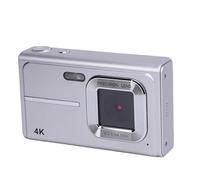 Denash Digital Camera, 48MP Auto Focus 5x Zoom with 2.4" Screen & 1080P, Portable Travel Video Camera for Students Photography (Silver Grey)