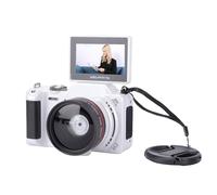 Denash Digital Camera, 4K 64MP 3 Inch Flip Screen WiFi Selfie Camera with 18X Zoom Autofocus, for Photography (White)