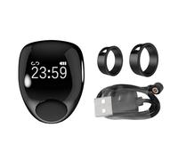 Denash Digital Prayer Counter Ring, Smart Tasbih Ring with Bluetooth 5.1 APP Alerts, Adjustable Finger Rings with Vibration Reminder for Daily Prayers Tracking (20 & He rose)