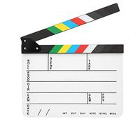 Denash Director Movie Clapperboard Professional Acrylic Action Clap for Film Photography Tool Colorful Stripe White Board (Colored whiteboard (PAV1CWE4))