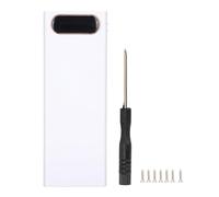 Denash DIY Battery Owner Large Capacity Dual Output Portable Power Bank Case for 10 Batteries, LCD Display for Mobile Phones, ABS -White Material