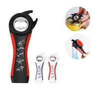 Denash Domestic Bottle Tools 5-in-1 No Lipas for Easy Can and The Opening of The Kitchen Use PP+TPR+Black Stainless Steel+3 Network Set of 3