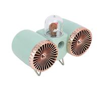 Denash Dual Vane Dual Desktop Fan/Wing Strong Wind 3 Shaft Usb Light Charge Table Fan for the Home Bedroom At Home (Green)