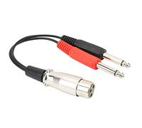 Denash Dual XLR Female Up to 6.35 Mm of Male Microphone Cable, Premium Signal Signal Divider Cable for Speakers, DVD Players, Plugs and Reproduces 7.9 Inches