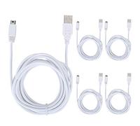 Denash Durable Line of USB Data Cable for the Wiiu Game Host Console, Game Accessories for Long Distance Recharge (White)