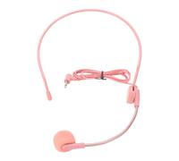 Denash Fake Headset, Rotatable Microphone with Flexible Cable, Soft Pink Silicone Sponge Material, for Cosplay Costume Stage Performance Speech Singing Dance Practice