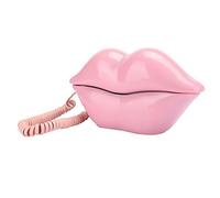 Denash Fashion Pink Lips Form Desktop Landline Hiding Telephone Robust and Durable on a European Style for Long Life Home and Office Use (Roseate)