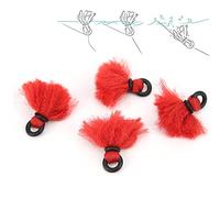 Denash Fly Fishing Strike Indicators,Fishing Float Yarn Strike Indicators, Drift Hook Positioning Floats Bobbers, Made of Yarn + Rubber for Fly Fishing (Red)