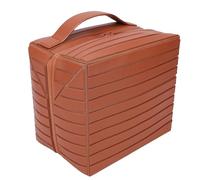 Denash Fold Down Makeup Bag, Large Capacity Travel Cosmetic Case with Multiple Compartments, for Women Toiletries Makeup Storage (Brown)