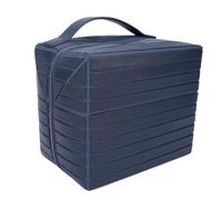 Denash Fold Down Makeup Bag, Large Capacity Travel Cosmetic Case with Multiple Compartments, for Women Toiletries Makeup Storage (Navy Blue)