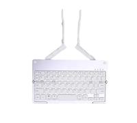 Denash Foldable Keyboard, Lightweight Rechargeable, Small Quiet Folding Portable, Ergonomic Design, Folded Stand for Travel Tablet (Silver White)