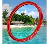 Denash FotGA 58 Mm ND2-400 Adjustable Variable Neutral Density Filter for Camera, Aluminum Alloy + Optical Glass Red Filter for Exposure Reduction, Suitable for Photography Outdoor