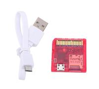 Denash Game Flash Card Reader for DS DSi 3DS with RP2040 MCU 6MB/s Speed Dual Power Supply Open Source Design Micro USB Port (Transparent Red)