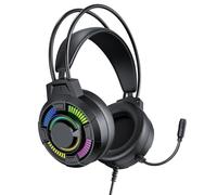Denash Gaming Headset, RGB Lights 7.1 Surround Sound USB Wired Headphones with 50mm Drivers and Lightweight Design, for PC Gaming and Multimedia