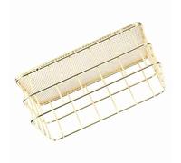 Denash Gold Iron Desktop Storage Basket Organizer for Exquisite Domestic Decoration for Home, Great idea: Wrought Iron, Golden, Small Size (Small)