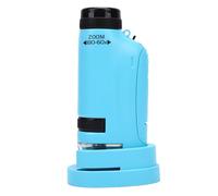 Denash Handheld Microscope, Blue LED Illuminated 60X to 180X Zoom Portable Science Tool with 4 Specimen Slides, for Kids Classroom Home Educational Use