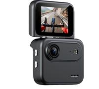 Denash HD Action Camera, 1080P Flip Screen Sports Cam for Cycling, Skiing, Hiking, With 143° Wide Angle, Ideal for Live Streaming (Black)