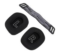 Denash Headset Ear Pads, Breathable Mesh Memory Foam Ear Cushions with Headband Straps, Replacement Earpads for G733 Wireless G335 Wired Gaming Headset (Black)