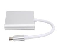 Denash High Definition Multimedia Interface C 3 USB C 3 in 1 DOCK CONVERTOR DOCK ALLIAL ALLIAGE FOR 4K TV (Silver)