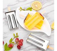 Denash Ice Cream Mold with Brush Kit for Treats Single DIY Kitchen Tool 304 Stainless Steel (3-Branch Flat Head Double Slot + Stainless Steel)