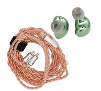 Denash Iem Spring2 Hifi Monitor Iem Earpiece with Detachable Cable for a Precise Sound Depth and a Comfortable Port Experience for Artists PU (Olive Green 3.5mm)