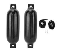 Denash Inflatable Boat Dock Bumper, PVC Lightweight Portable Docking Bumper with Black Rope for Yacht Ships, Guard From Damage, Shock Absorption, Adapt for Various Watercraft (Black)