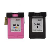 Denash Ink Cartridges 305xl Premium Colored Black Print Replacement for Deskjet 2723 1255 Plus 4152 2PCS Printers User ABS