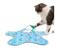 Denash Interactive Cat Toy for Indoor Cats, Rechargeable Touch Activated Hide and S at Toy, Random Motion Cats Play Mat for Bored Pets (Small Fish)