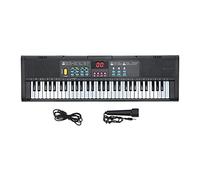 Denash Kids Keyboard Piano 61 Keys Electric Digital Multifunctional Instrument with Microphone, 16 Tones, 6 Rhythms, USB, Karaoke, for Ages 3-8, Black