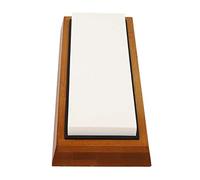 Denash Knife White Stone Corundum 400 Grain for Kitchen Knife with Support and Angle Guide