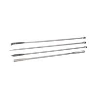 Denash Laboratory Spatula Set, 4pcs Stainless Steel Micro Spoon Mixing with Storage Bag, Lab Spatula for Laboratory Spoon Microscopic Scoop Sampling