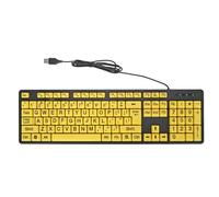 Denash Large Print Keyboard, 104 Keys USB Wired Computer Keyboard with FN Multimedia Buttons, for Students Seniors Visually Impaired Individuals