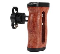 Denash Lateral Handle of Camera Cage in Installation with 1/4 Inch Screw Holes, 360 Degree, Multi-interface rotation; Aluminum Alloy and Rosewood Material, for Film Enthusiasts