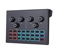 Denash Live Sound Card for Mobile Phones Computer Games, Double Microfon Voice Changer Kit for Live -rundfunk, KTV Sound Card for Musicians, ABS Material