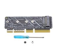 Denash M.2 SSD to PCIe Adapter Card, Supports 1U Server Plug and Play M.2 Mkey SSD to PCIe 5.0 X16 Adapter, with Soft LED Indicator and Semi Transparent PCB, for NVMe 2230 2242