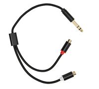 Denash Male to Female 6.35 Mm 2 Cable -Cable Signal Adapter for Amplifiers, Studio Performances, Gold -plated, 13.8 Inches