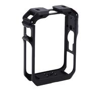 Denash Metal Cage Fit for Osmo 360 Panorama Camera with Multiple Expansion Mount Lens Cap Safety Lock Camera Protective Frame, 1:1 Design, Dual Cold Shoe Mounts, Aluminum (Black)
