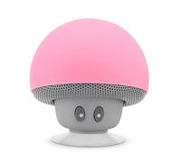 Denash Mini Bluetooth Speaker, Mushroom Portable Wireless Speaker with Suction Cup Phone Holder, 3H Playtime Cute Pink Music Speaker for Gift Decor